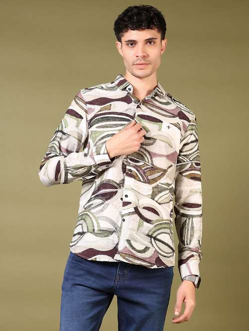 men printed long sleeve casual shirt - 21717886 -  Standard Image - 0