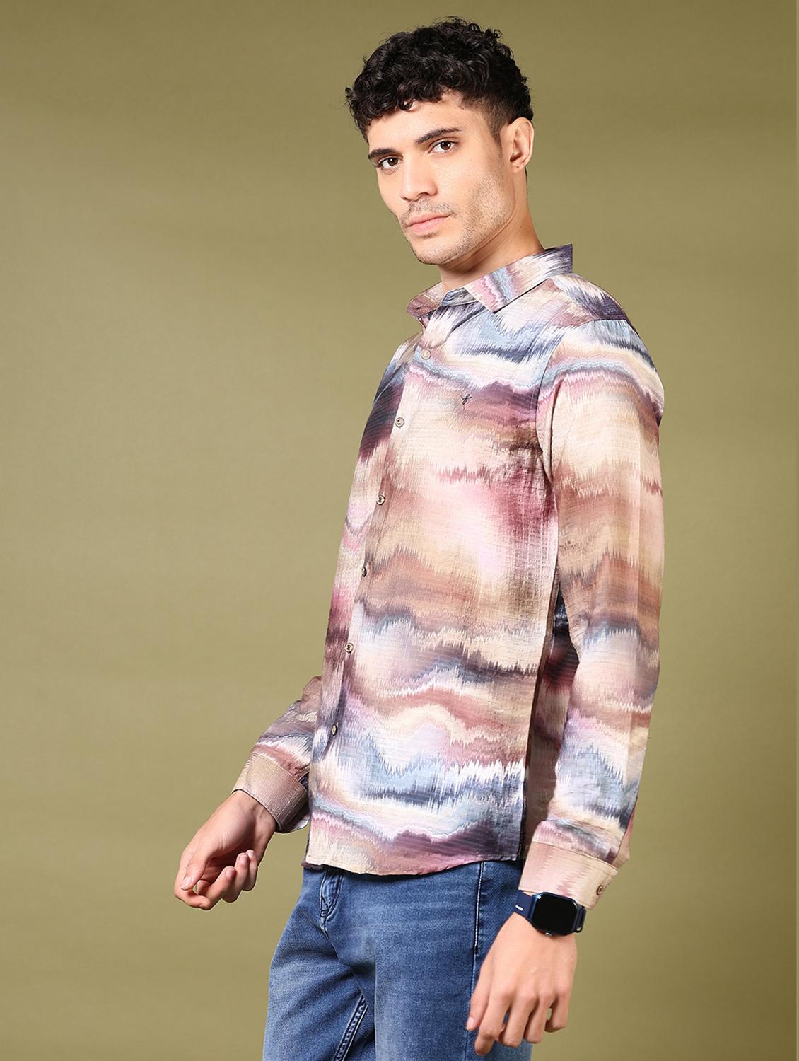 men printed long sleeve casual shirt - 21717889 - Standard Image - 2