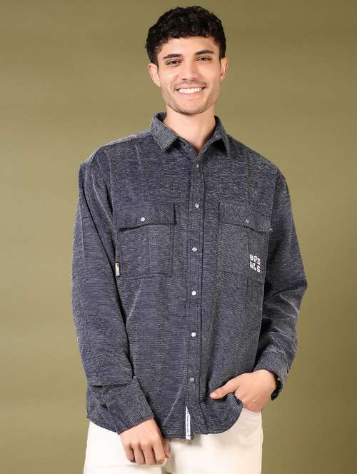 men self design long sleeve casual shirt - 21717934 -  Standard Image - 0