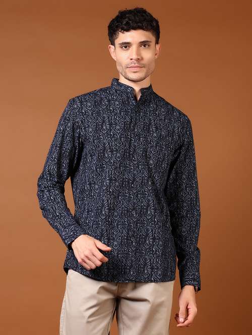 men printed long sleeve casual shirt - 21717936 - Standard Image - 0