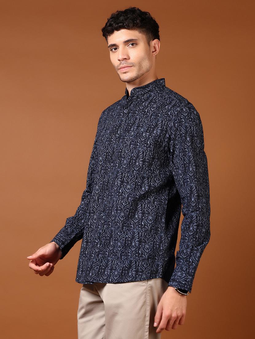 men printed long sleeve casual shirt - 21717936 - Standard Image - 2
