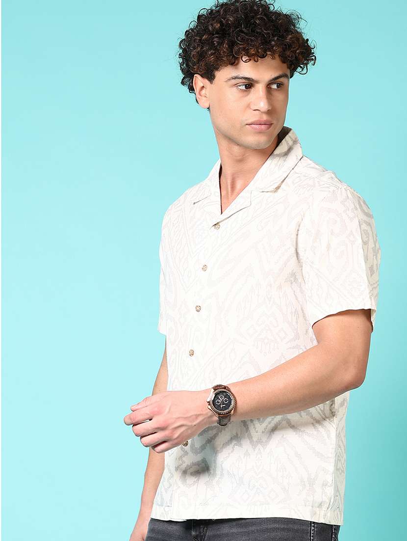 men printed short sleeve casual shirt - 21717945 - Standard Image - 2