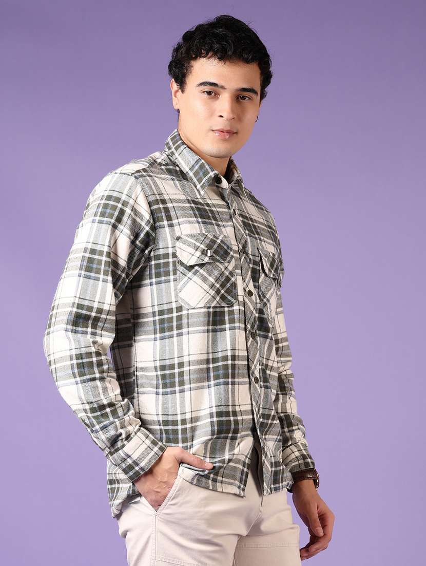 men checkered long sleeve casual shirt - 21717954 -  Standard Image - 2