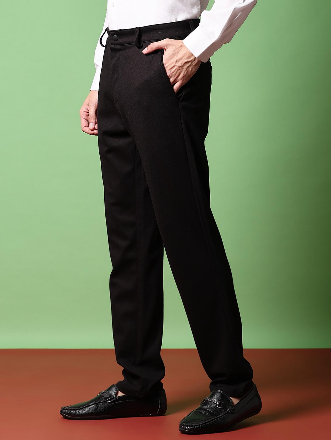 black cotton chinos casual trousers - 21717961 - Standard Image - 2