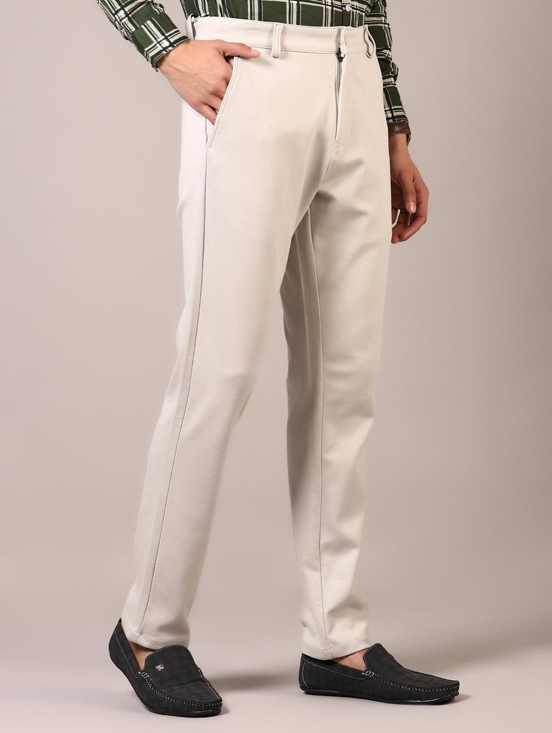 cream cotton chinos casual trousers - 21717962 - Standard Image - 2