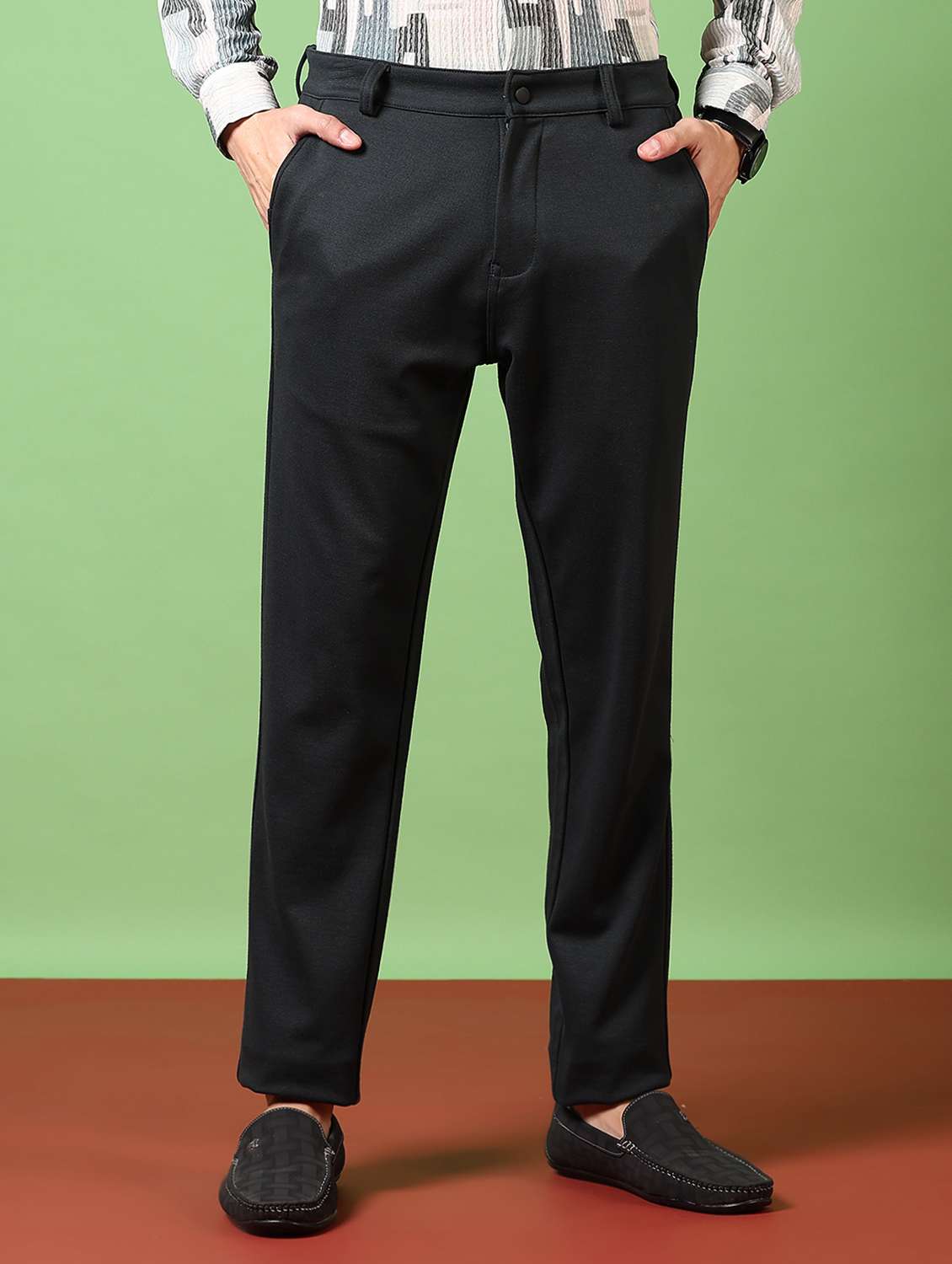 olive cotton chinos casual trousers - 21717965 -  Standard Image - 2