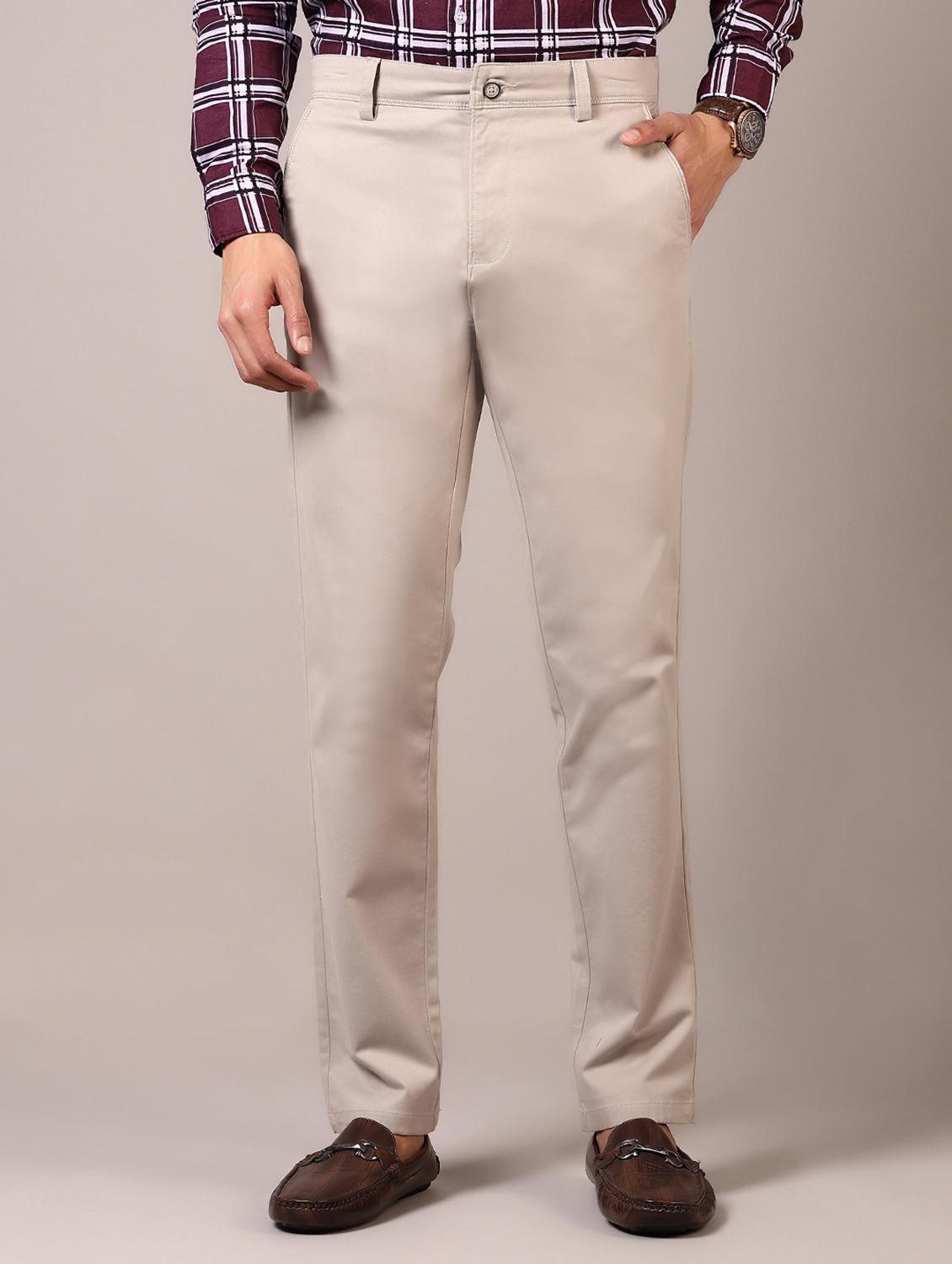 men solid flat front casual trouser - 21717972 - Standard Image - 2