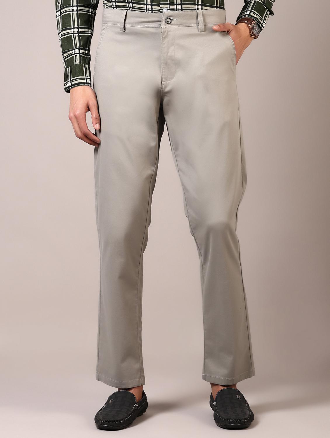 men solid flat front casual trouser - 21717979 - Zoom Image - 0