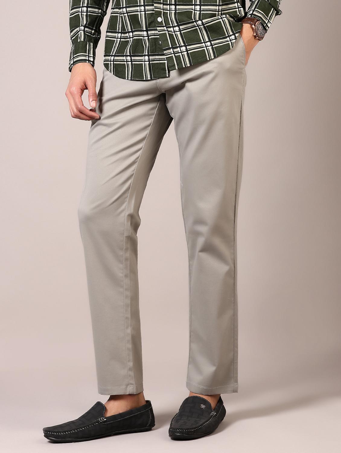 men solid flat front casual trouser - 21717979 - Standard Image - 2