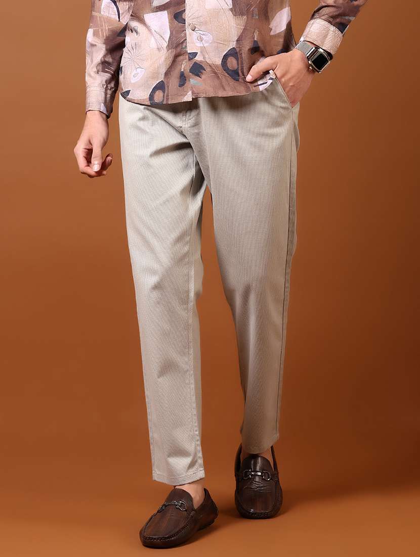 men self design chinos casual trouser - 21717984 - Standard Image - 2
