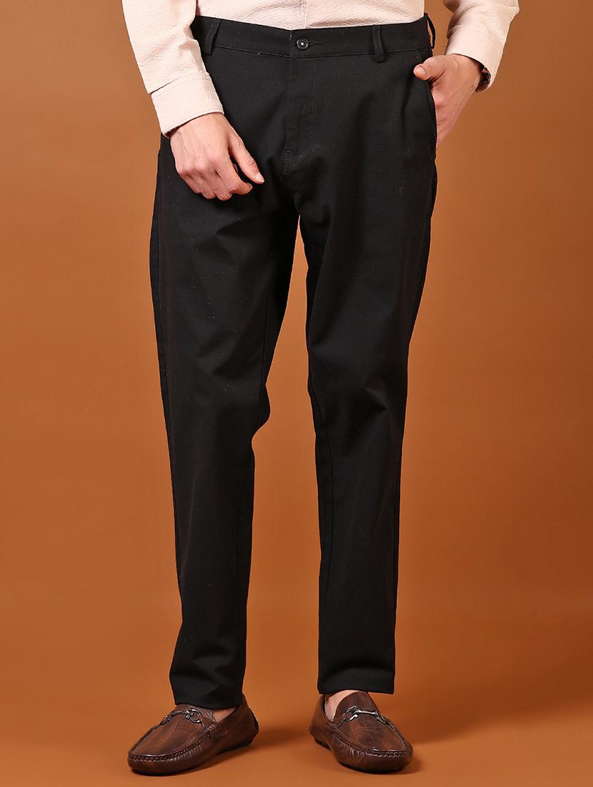 men solid flat front casual trouser - 21717987 -  Zoom Image - 0