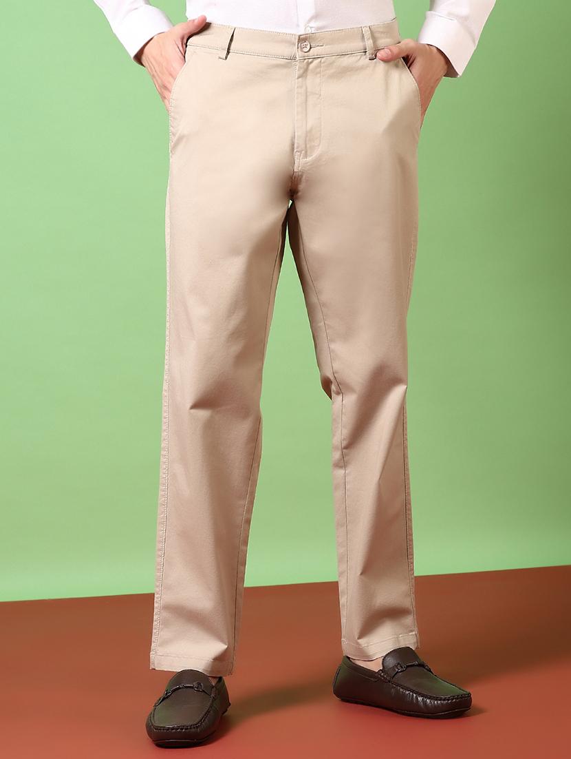 men mid rise solid chinos - 21717988 - Zoom Image - 0