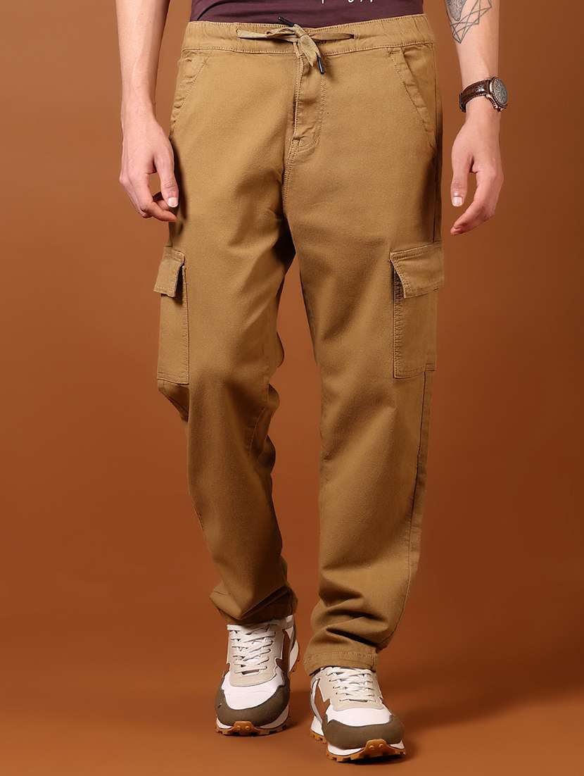 men mid rise solid cargo