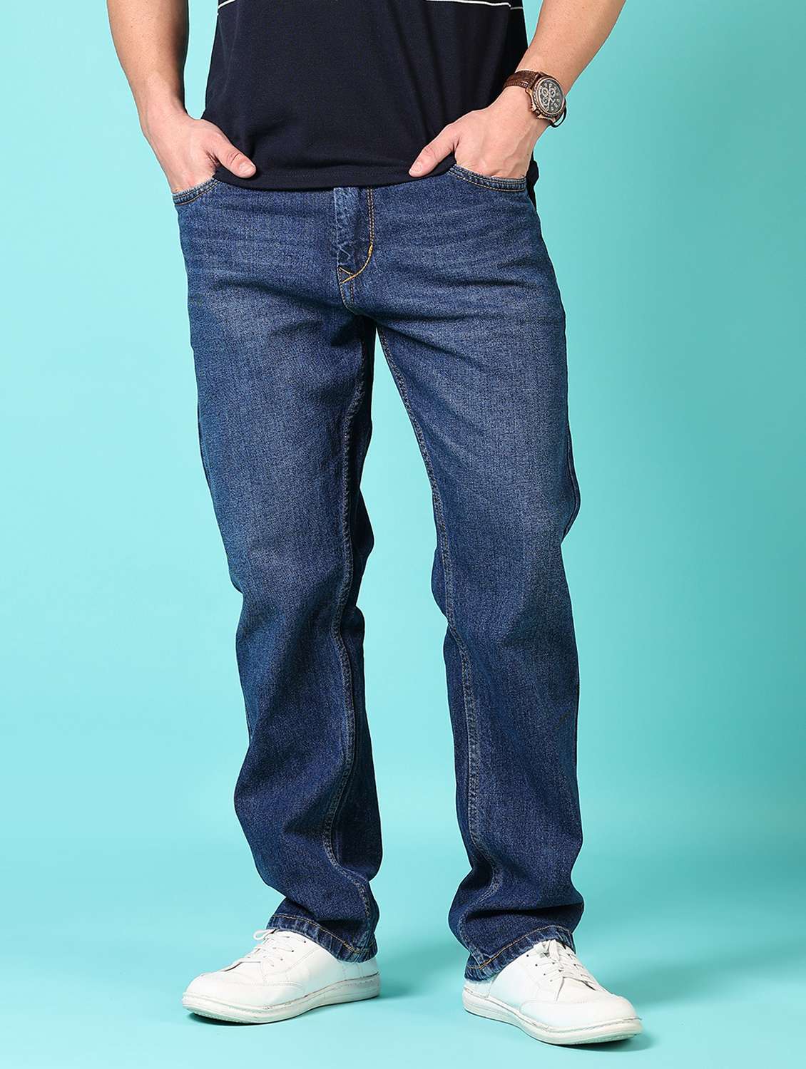 men washed mid rise jeans - 21717997 - Zoom Image - 0