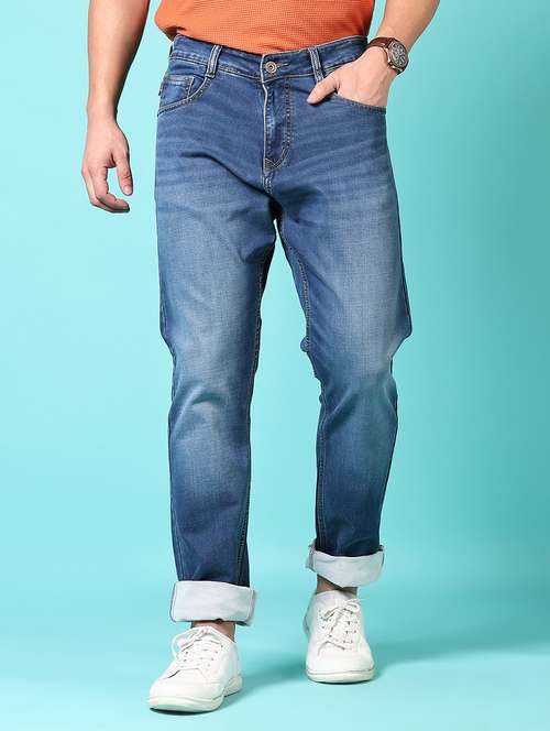 men washed mid rise jeans - 21718015 -  Standard Image - 0