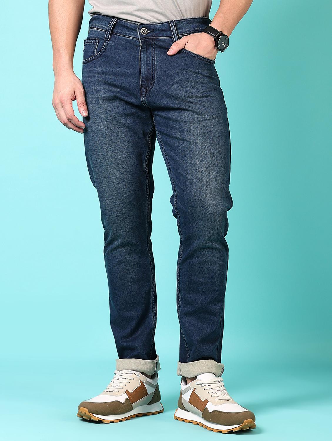 men washed mid rise jeans - 21718026 - Zoom Image - 0
