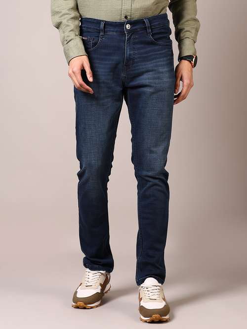 men washed mid rise jeans - 21718028 - Standard Image - 0