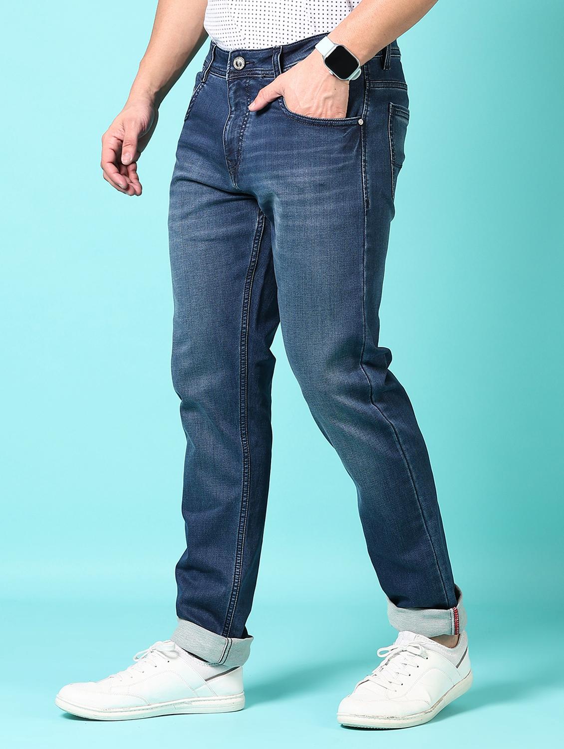 men washed mid rise jeans - 21718037 - Standard Image - 2