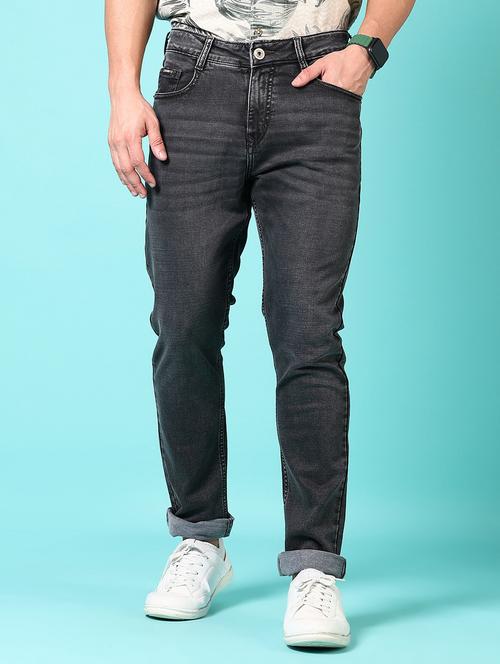 men washed mid rise jeans - 21718043 - Standard Image - 0