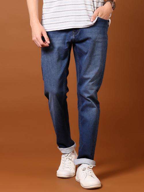 men washed mid rise jeans - 21718050 - Standard Image - 0