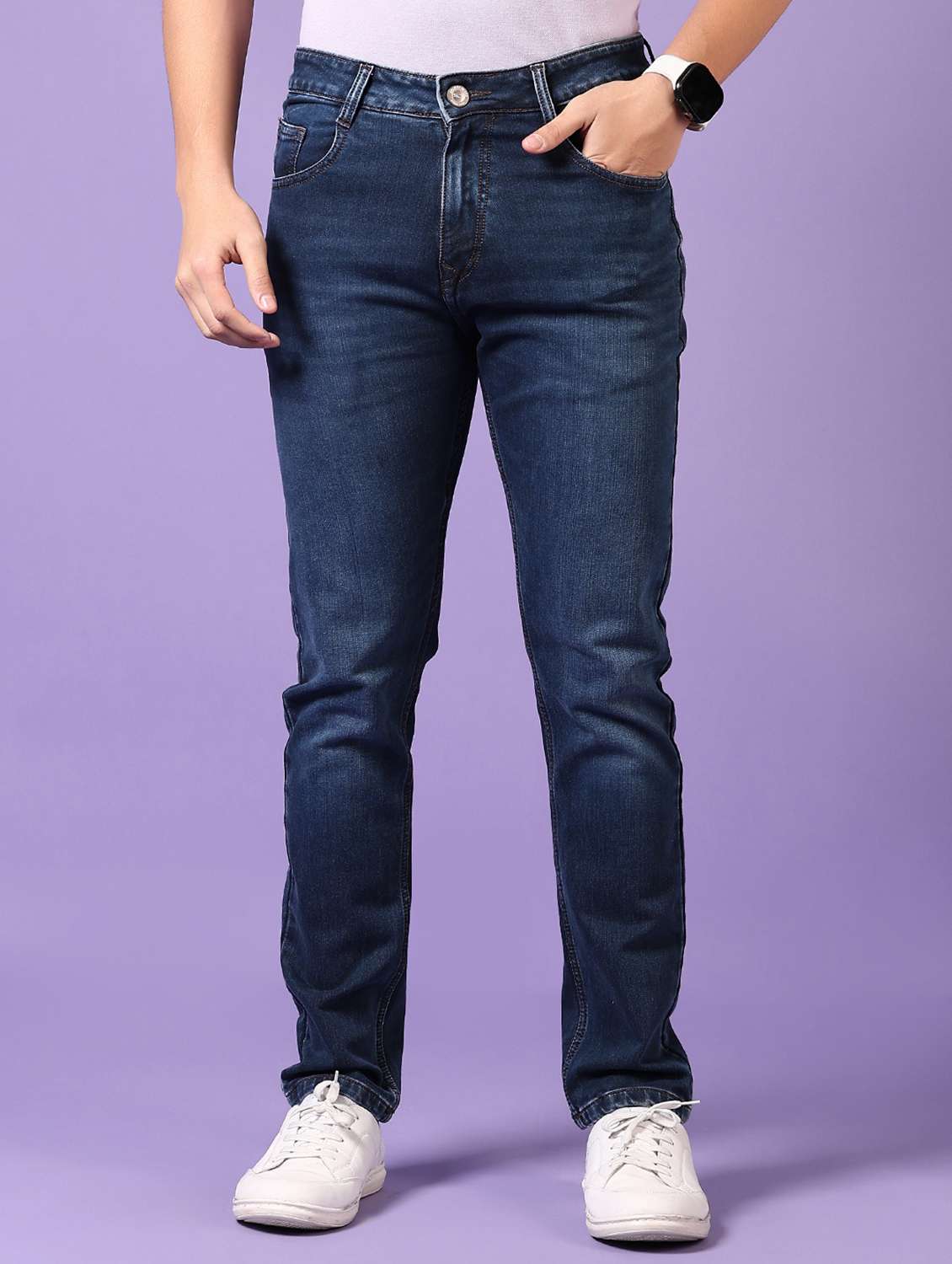 men washed mid rise jeans - 21718059 -  Standard Image - 2