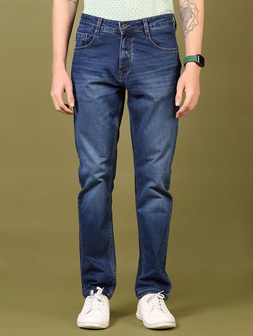 men washed mid rise jeans - 21718078 - Standard Image - 0