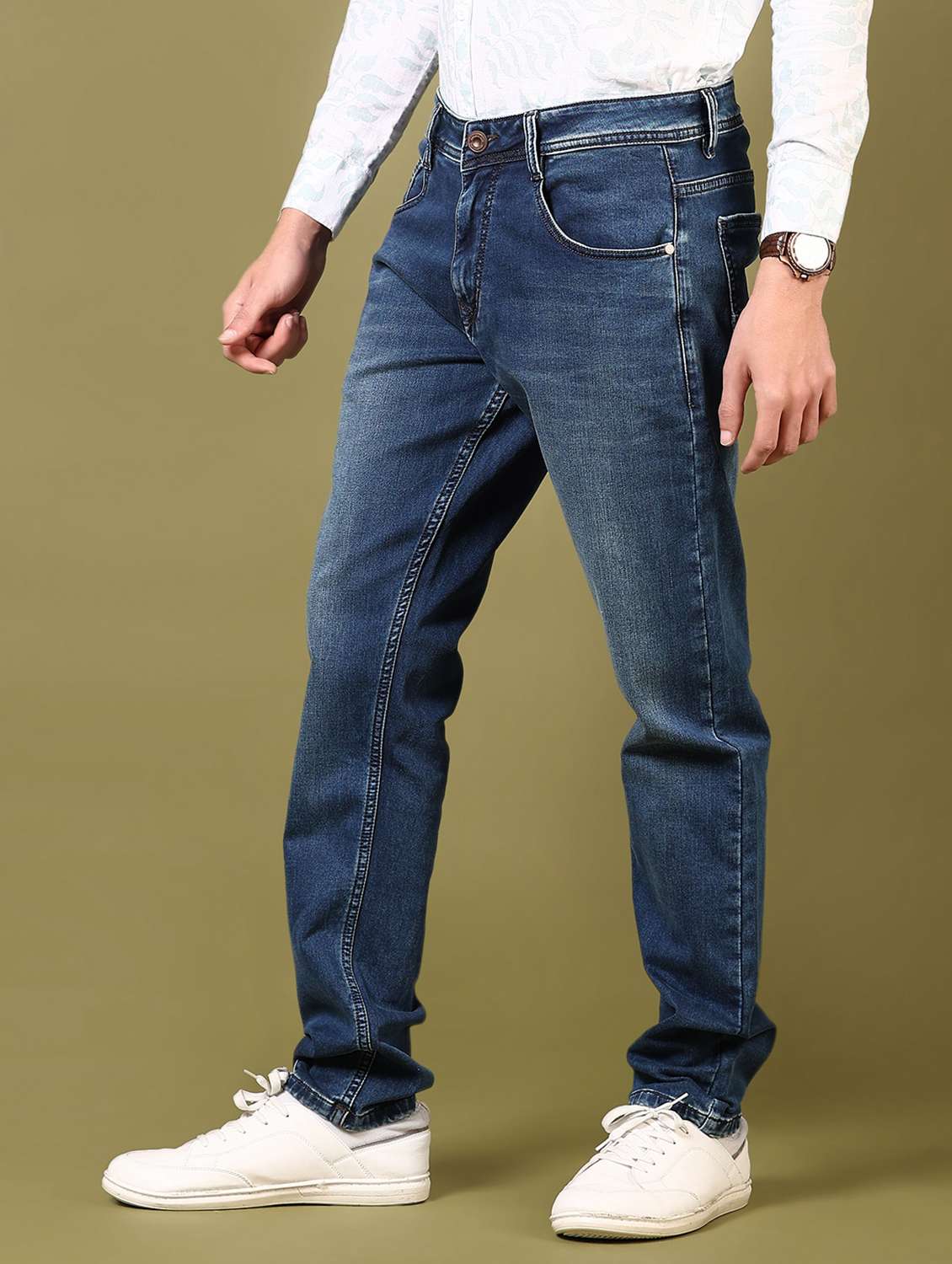 men washed mid rise jeans - 21718080 -  Standard Image - 2