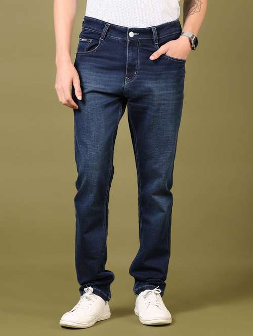men washed mid rise jeans - 21718086 - Standard Image - 0