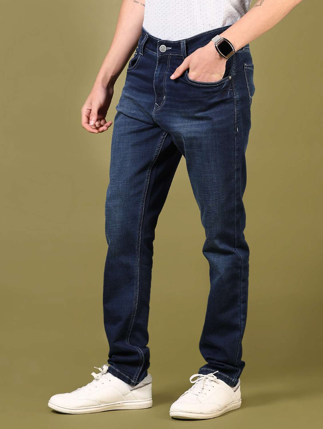 men washed mid rise jeans - 21718086 - Standard Image - 2