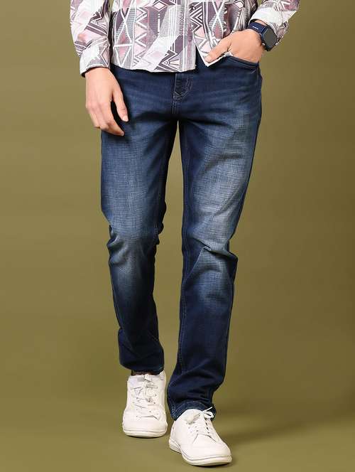 men washed mid rise jeans - 21718088 - Standard Image - 0