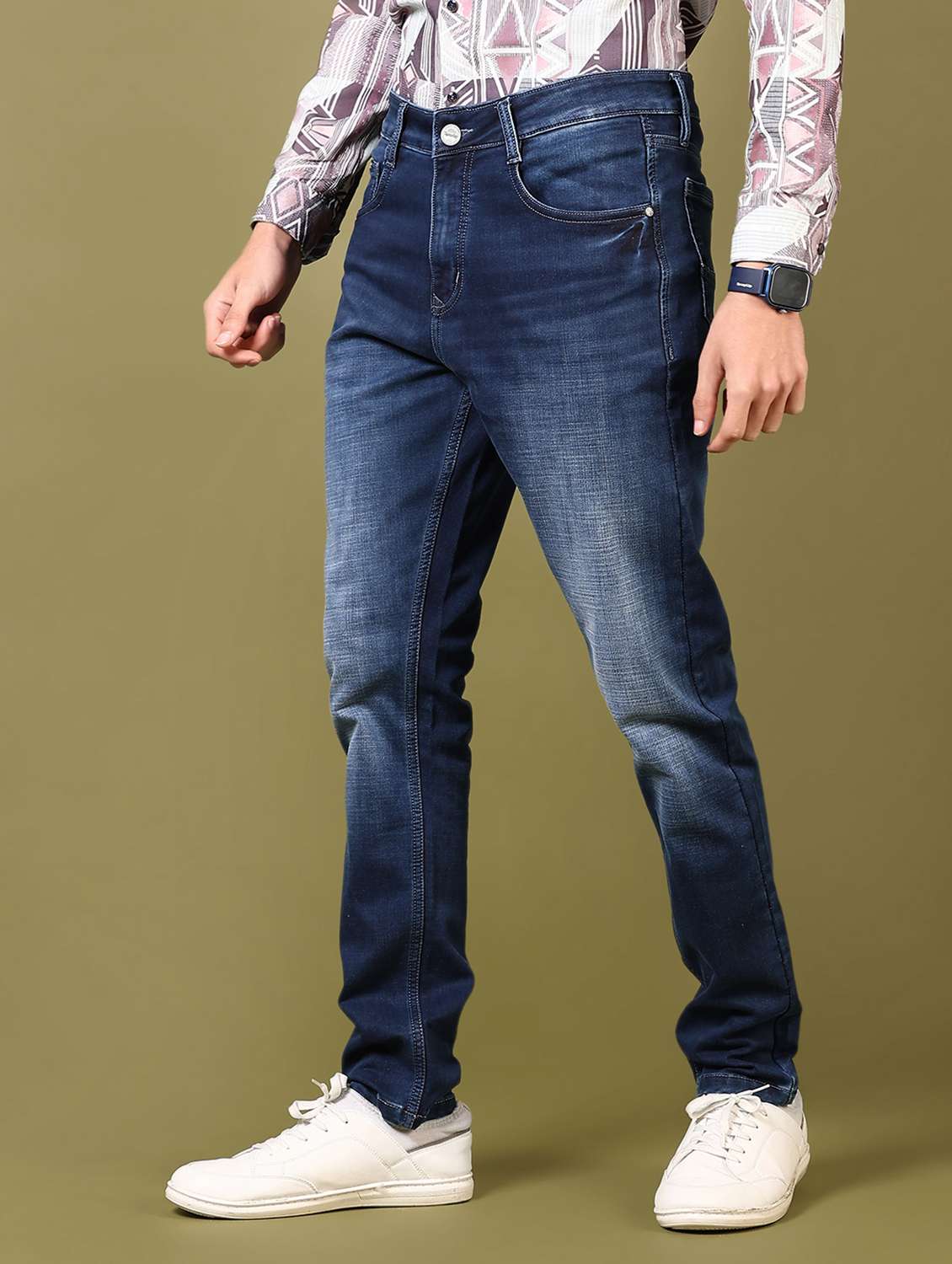 men washed mid rise jeans - 21718088 - Standard Image - 2