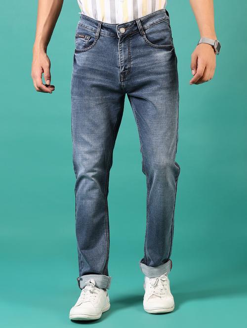 men washed mid rise jeans - 21718094 - Standard Image - 0