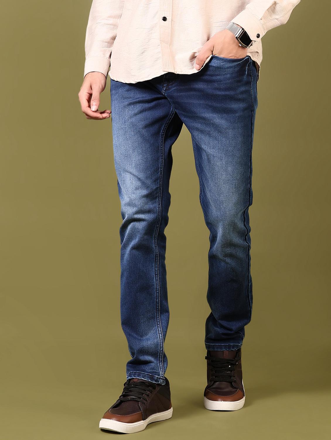 men washed mid rise denim jeans - 21718097 - Standard Image - 2