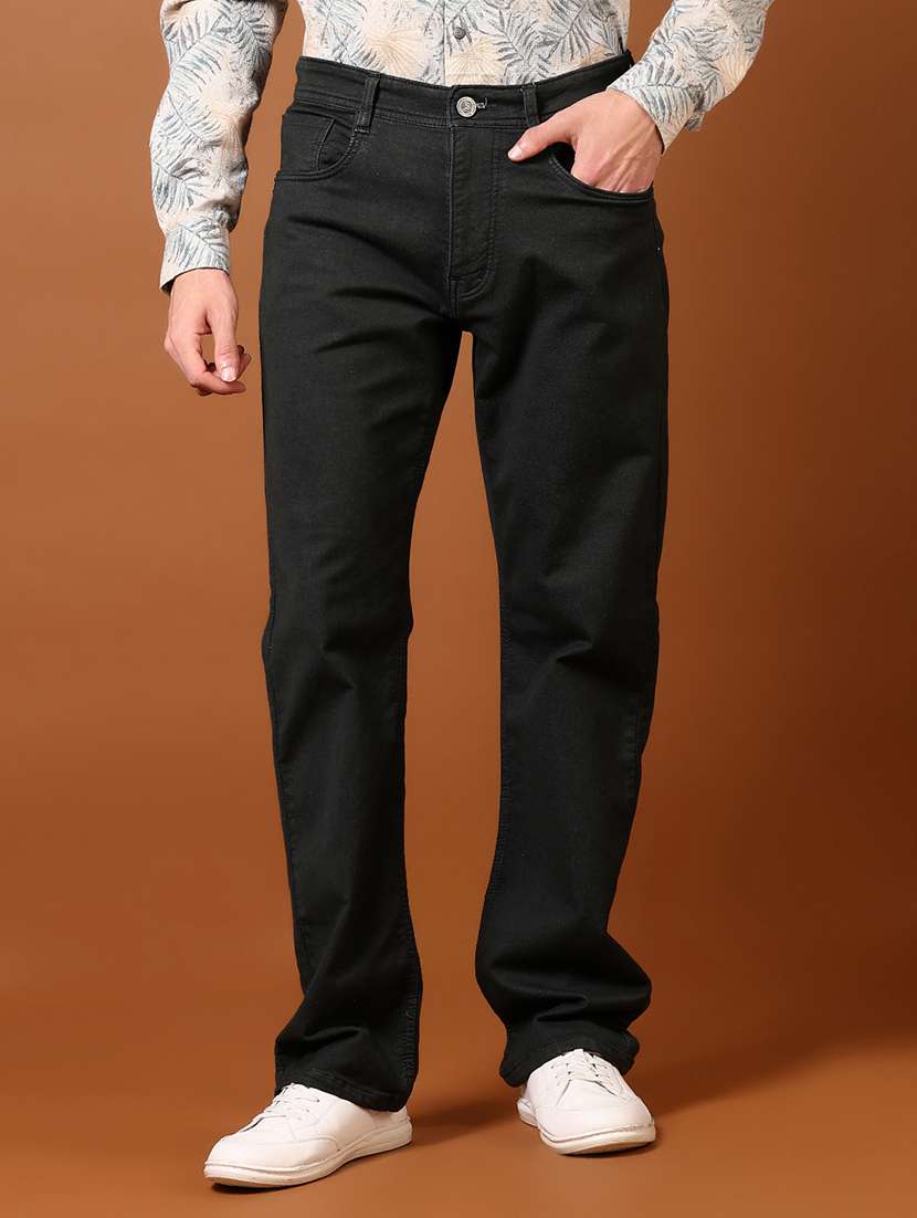 men pain mid rise denim jeans - 21718104 -  Zoom Image - 0