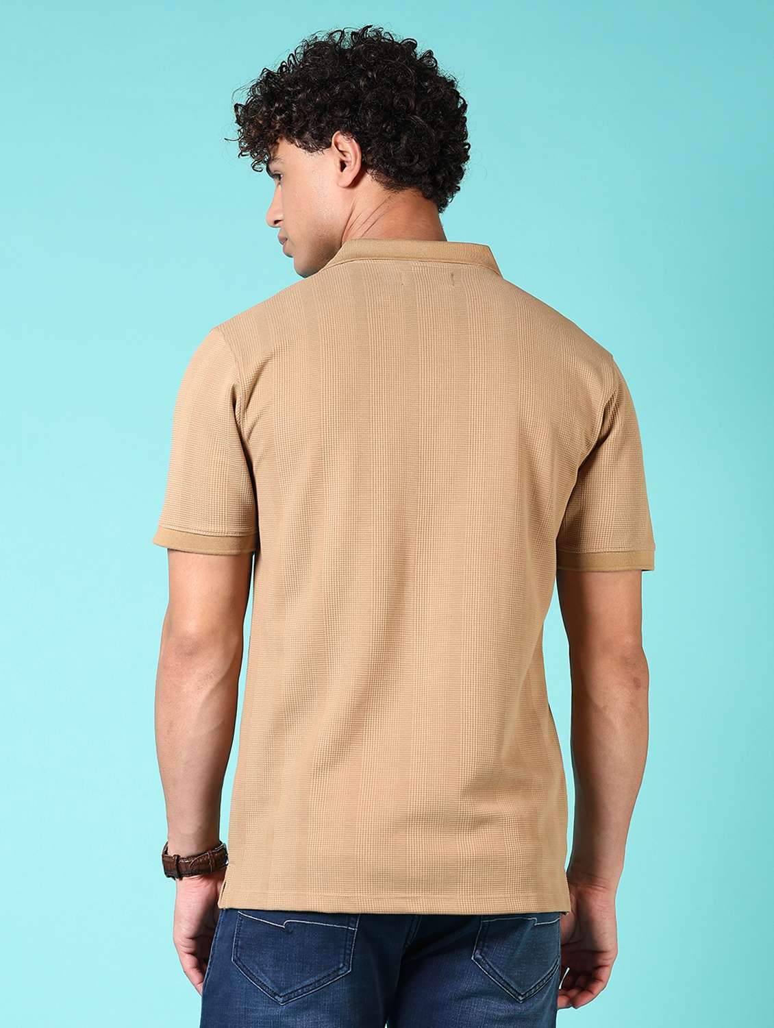 men self design short sleeve polo t-shirt - 21718112 -  Standard Image - 2