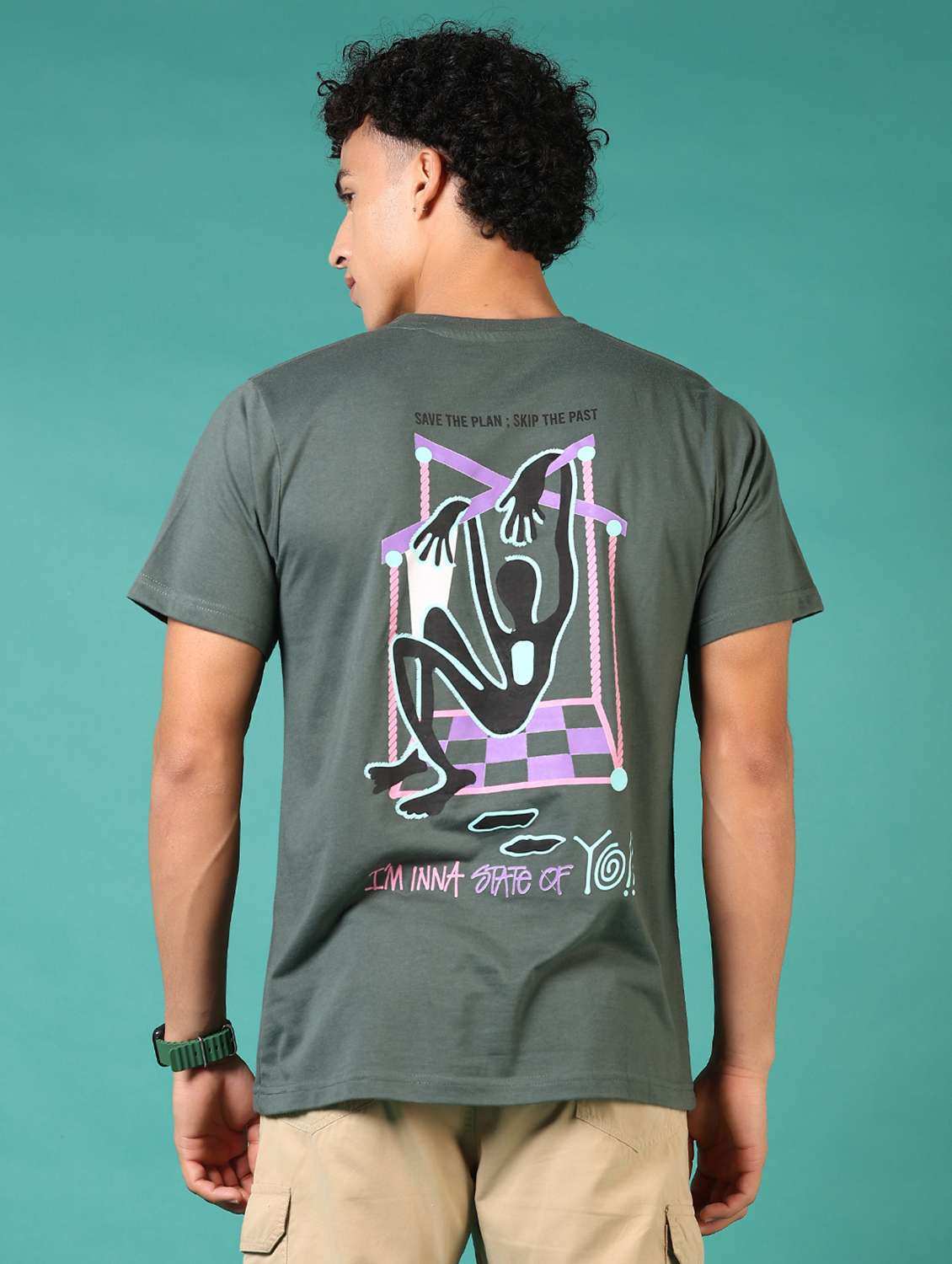 men back print short sleeve t-shirt - 21718116 -  Standard Image - 2