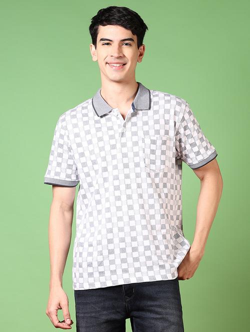 men printed short sleeve polo t-shirt - 21718128 - Standard Image - 0