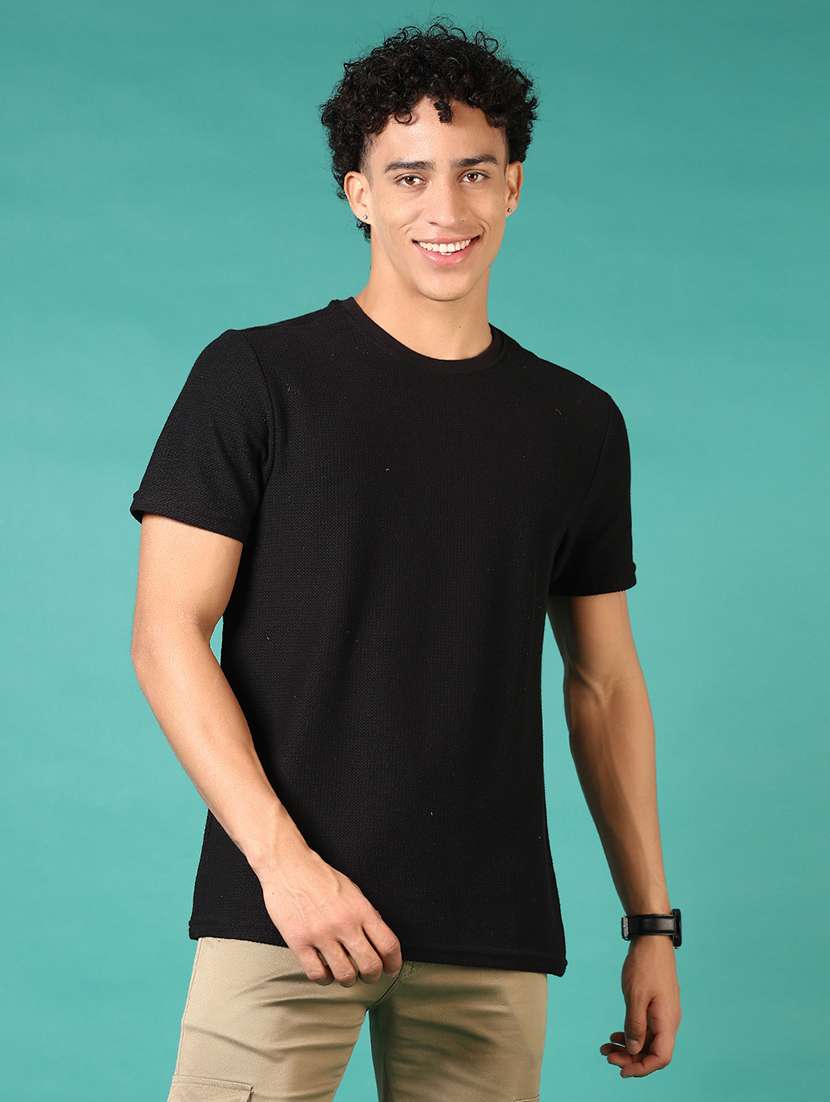 men solid short sleeve t-shirt