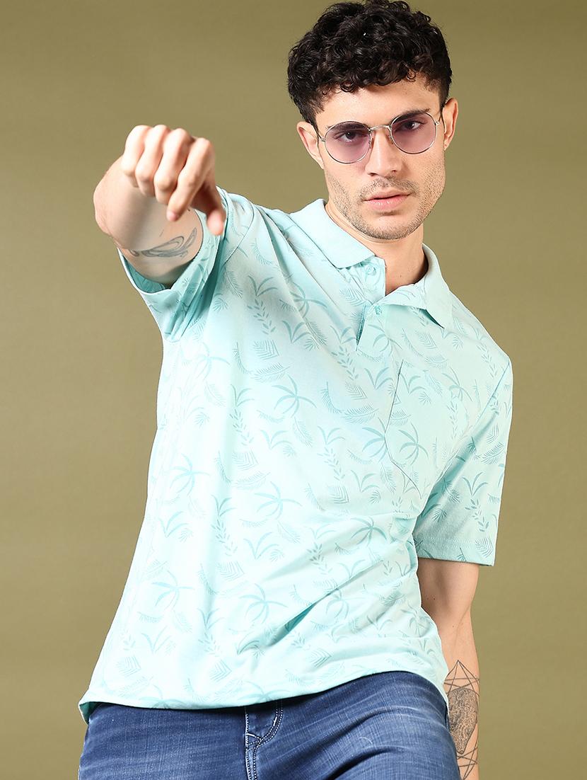men printed short sleeve polo t-shirt - 21718140 - Standard Image - 2
