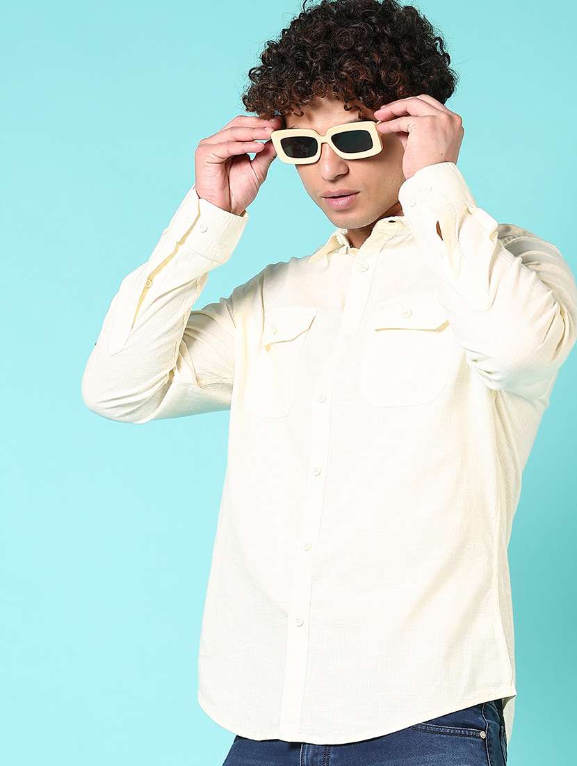 men solid long sleeve casual shirt - 21718153 -  Standard Image - 2