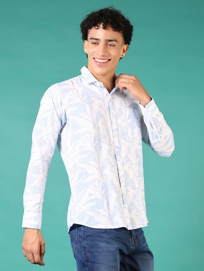 men printed long sleeve casual shirt - 21718158 - Standard Image - 2