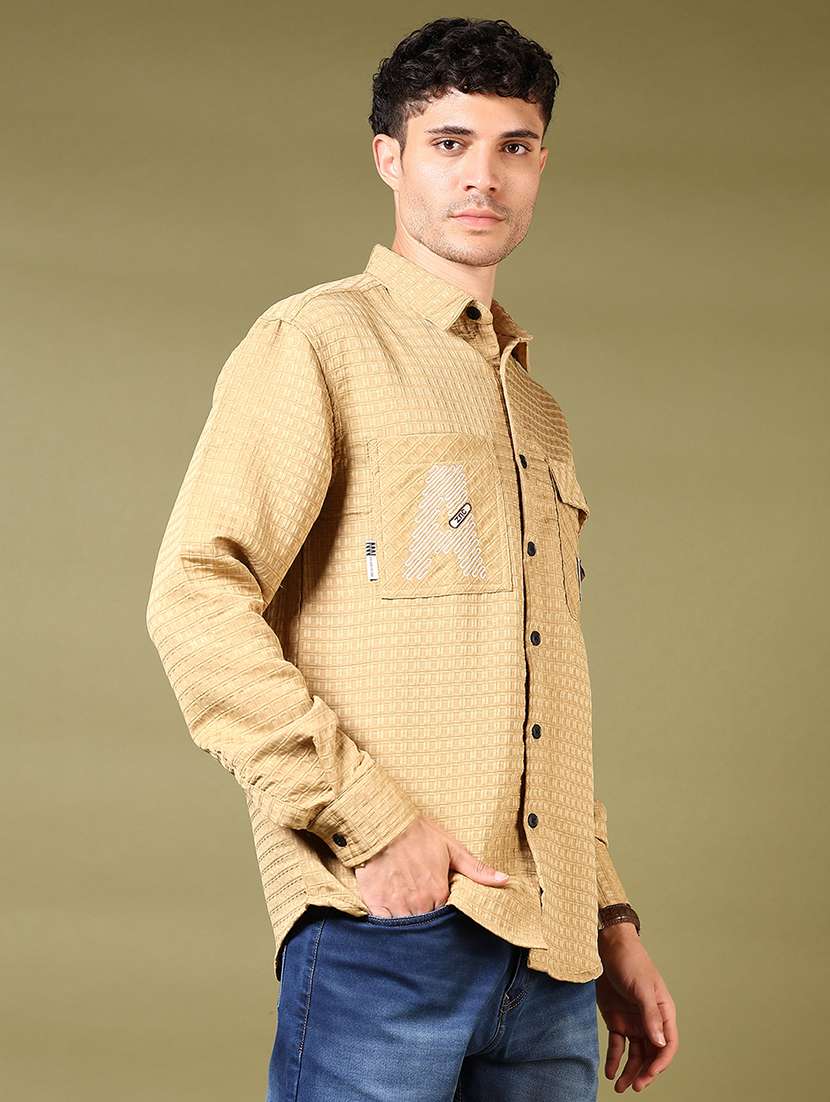 men self design long sleeve casual shirt - 21718163 -  Standard Image - 2