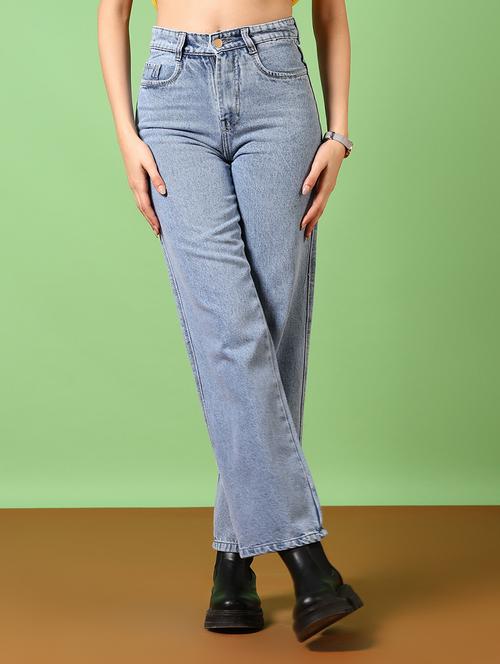 women high rise denim jeans - 21718182 - Standard Image - 0