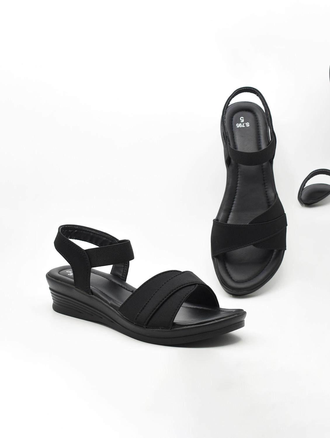 women solid back strap sandals - 21718213 - Standard Image - 2