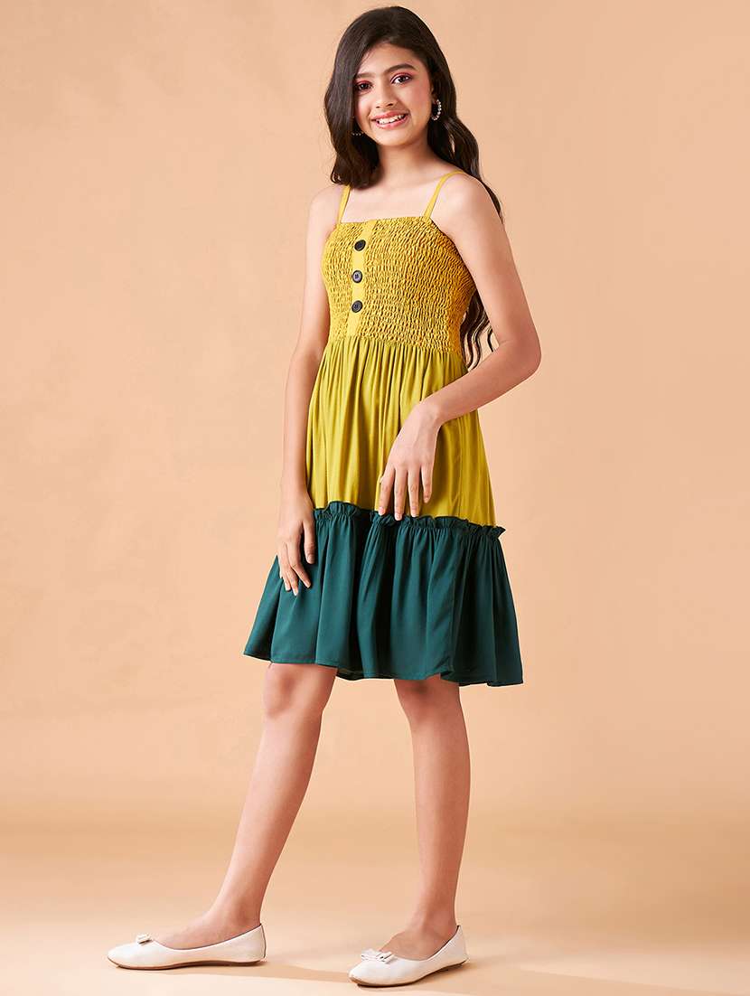 girls color blocked sleeveless tiered dress - 21718552 -  Standard Image - 2