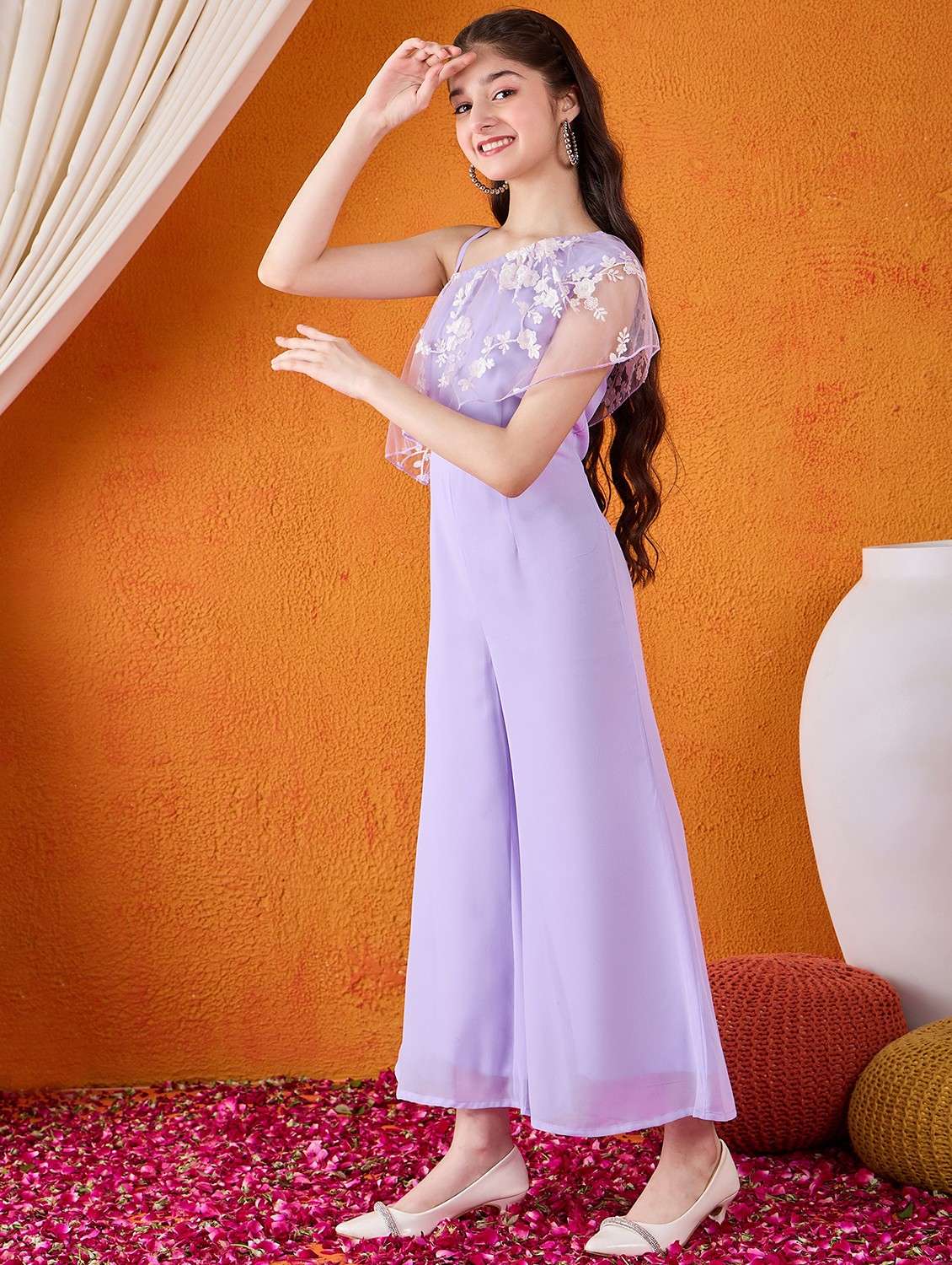 girls embroidered full length jumpsuit - 21718789 - Standard Image - 2