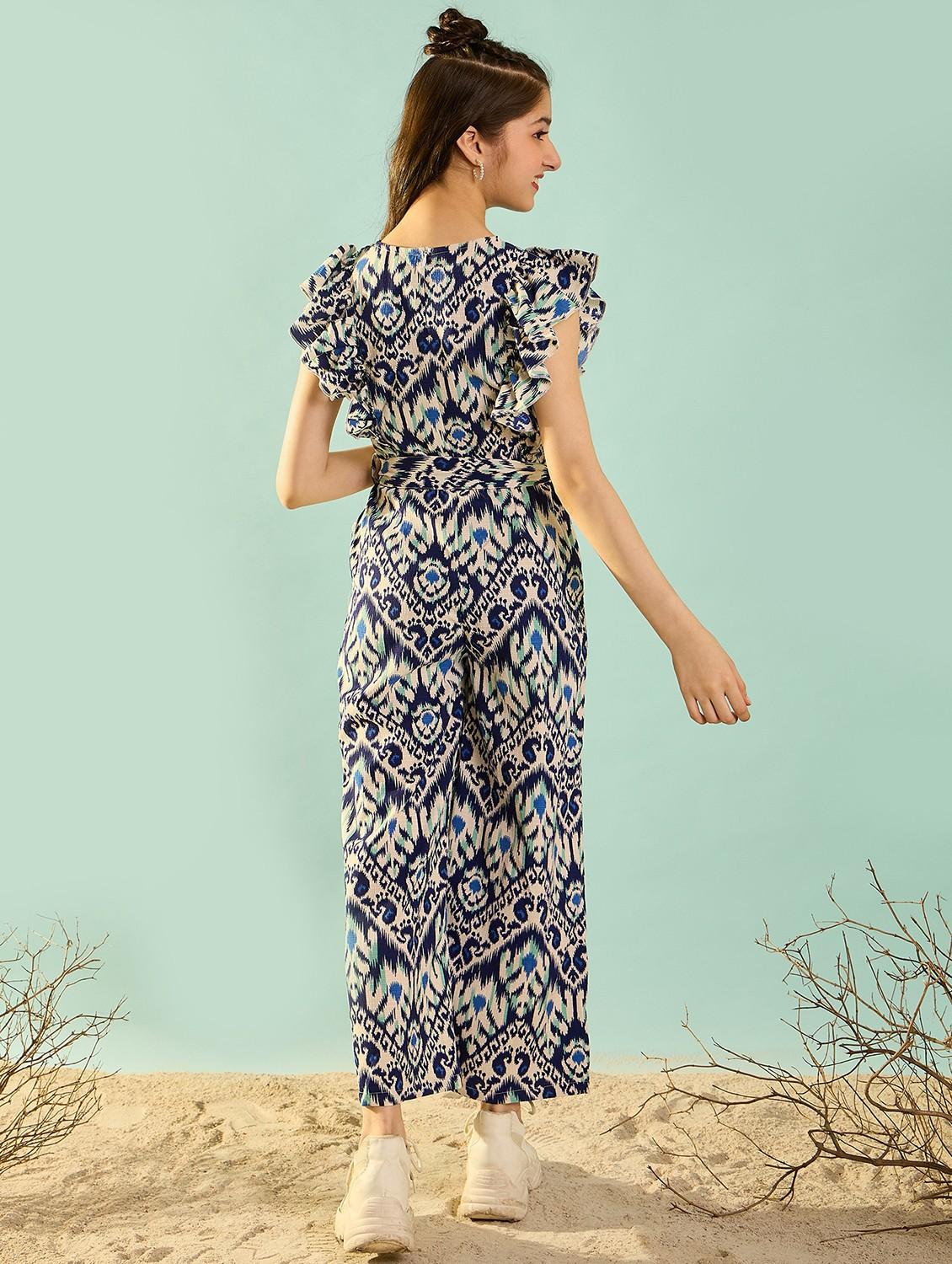 girls printed full length jumpsuit - 21718792 - Standard Image - 2