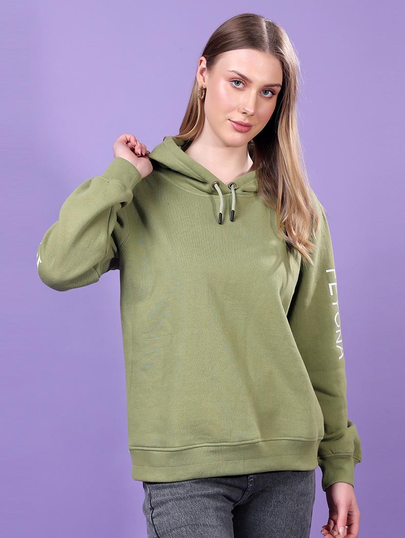 women printed hooded long sleeves sweatshirt - 21719482 - Standard Image - 2