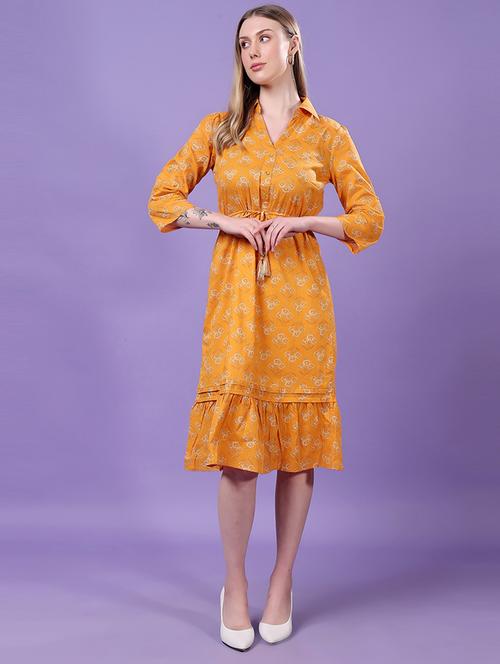 women printed puff sleeves tiered dress - 21719487 -  Standard Image - 0