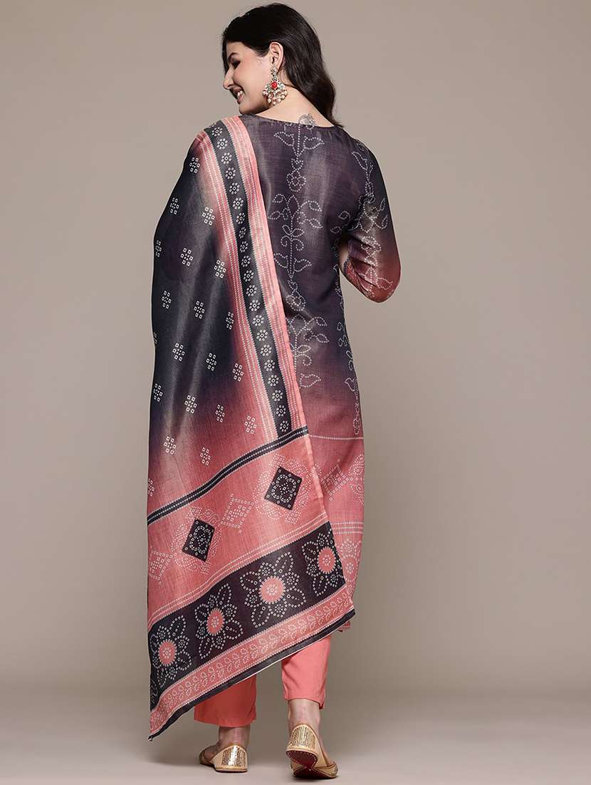 women three quarter sleeve kurta pant with dupatta set - 21719644 - Standard Image - 2